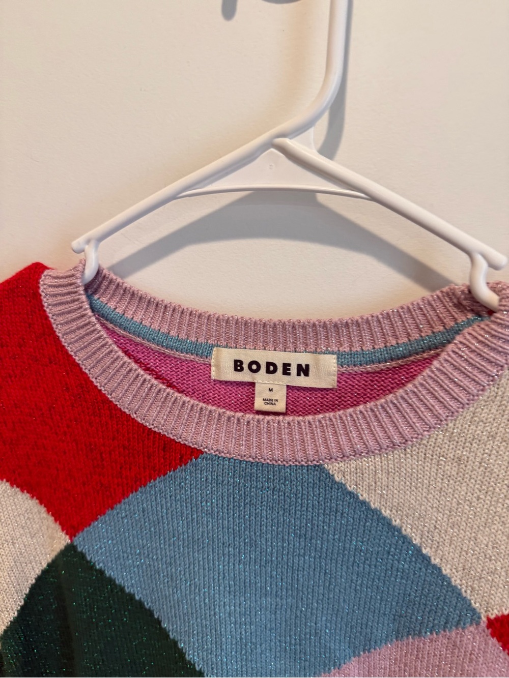 Boden Multicolor Crewneck Sweater - Pink, Green, Red, Cream, Blue, Brown Medium - Picture 2 of 5